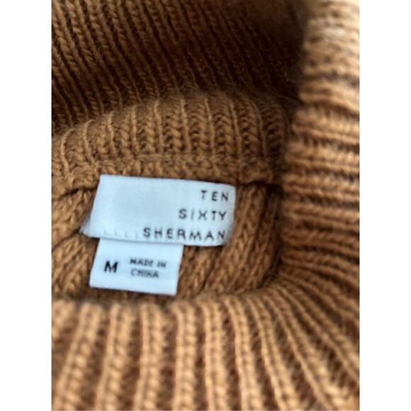 Ten Sixty Sherman Open Back Mock Neck Sweater in Tan Dale size Medium NWT - Picture 7 of 10